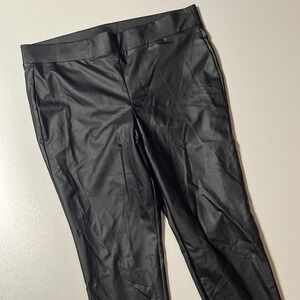 Torrid Faux Leather Leggings Lace Hem 1 (1X) Black Curve‑Luxe Edgy Chic Pants
